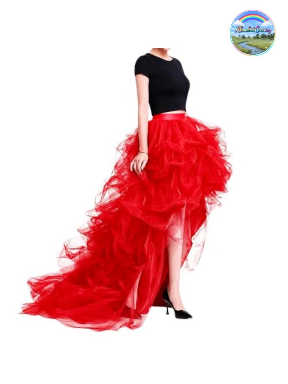 High Low Ruffled Tulle Skirt 4 Layer Evening Party Prom